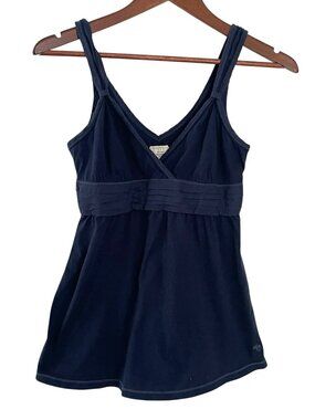 Vintage Y2K Abercrombie & Fitch Babydoll Cami Tank Top Small S Navy Blue Flowy